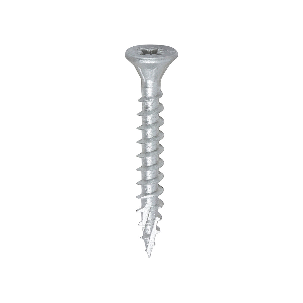 C2 Exterior Strong-Fix Multi-Purpose Premium Screws - PZ - Double Countersunk - Silver, 5.0 x 40