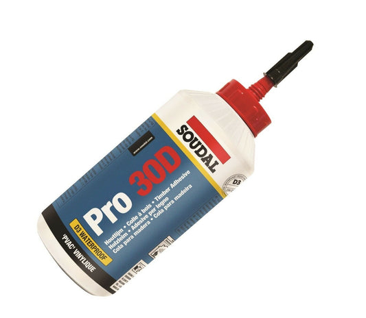 PRO 30D Soudal D3 Waterproof Wood Glue 750ml Fast Dry PVA Heat Resistant