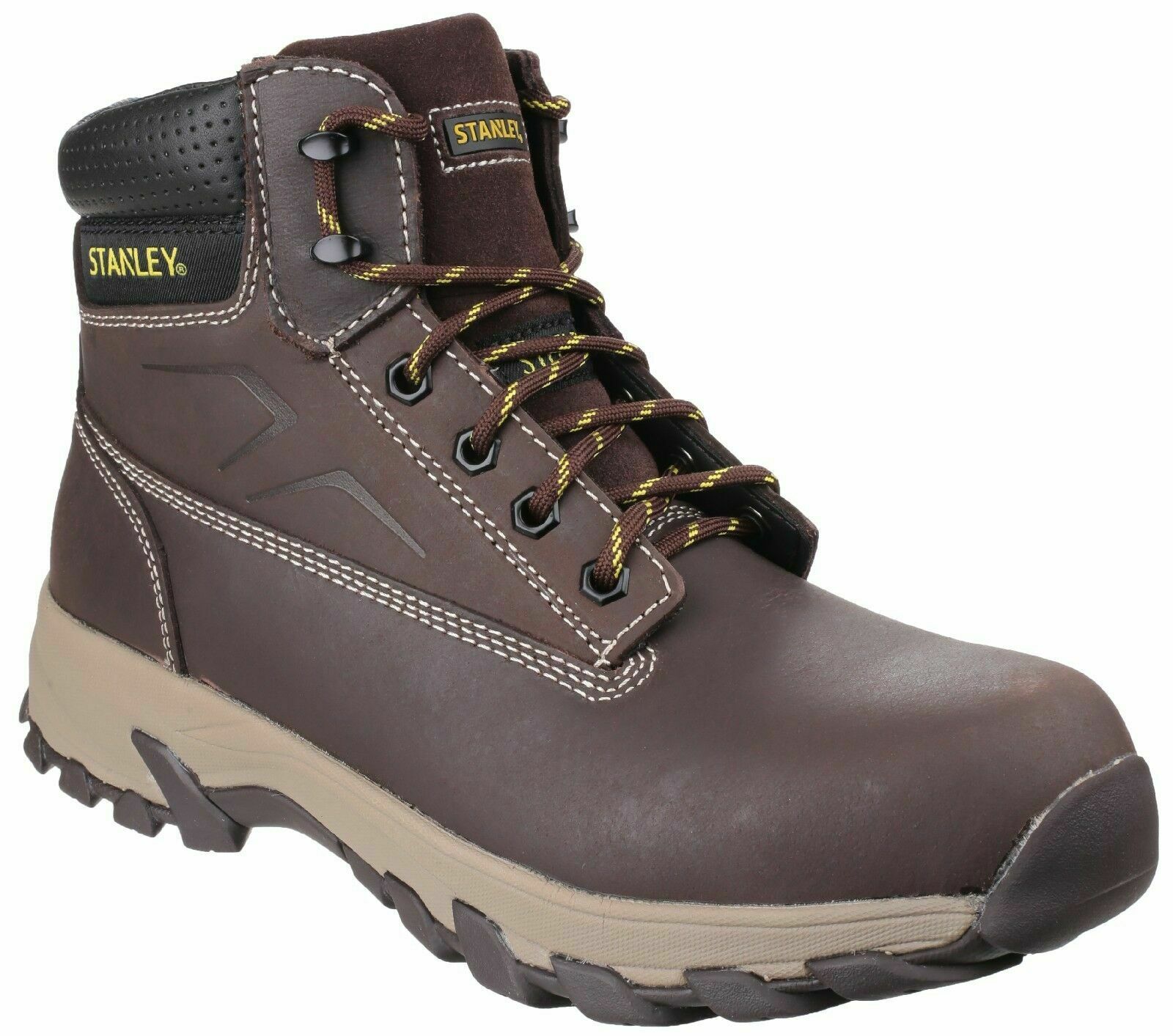 Stanley Tradesman Brown & Honey Leather Safety Work Hiking Boot Steel Toe SB-P