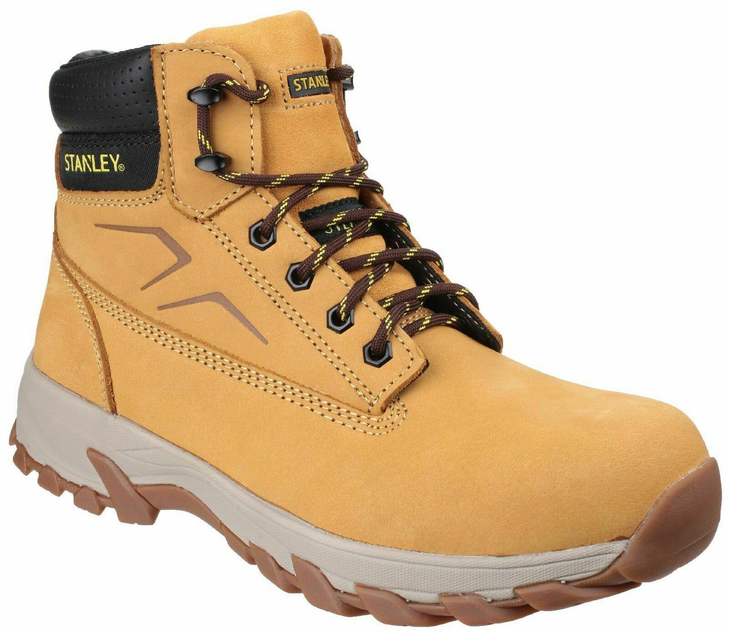 Stanley Tradesman Brown & Honey Leather Safety Work Hiking Boot Steel Toe SB-P