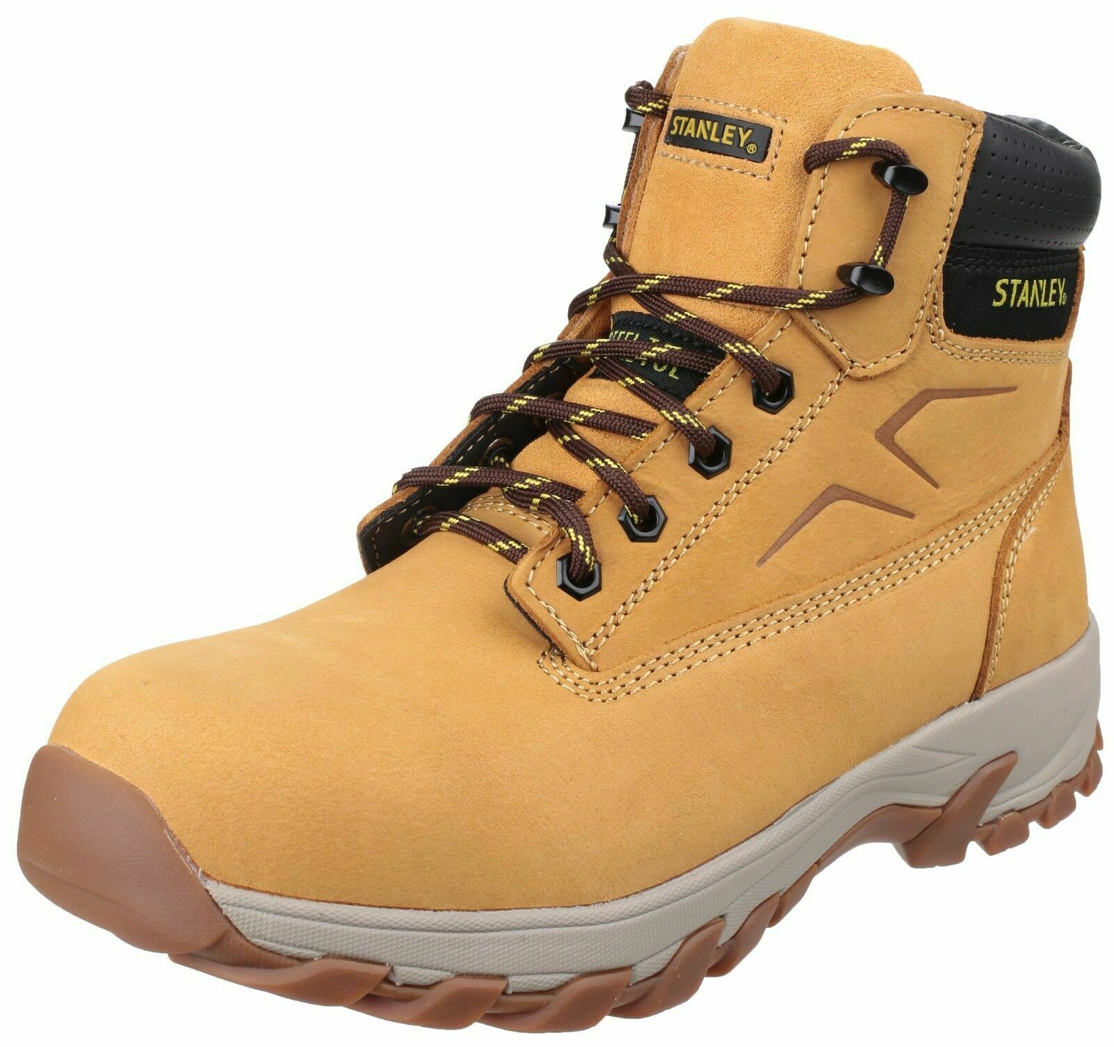 Stanley Tradesman Brown & Honey Leather Safety Work Hiking Boot Steel Toe SB-P