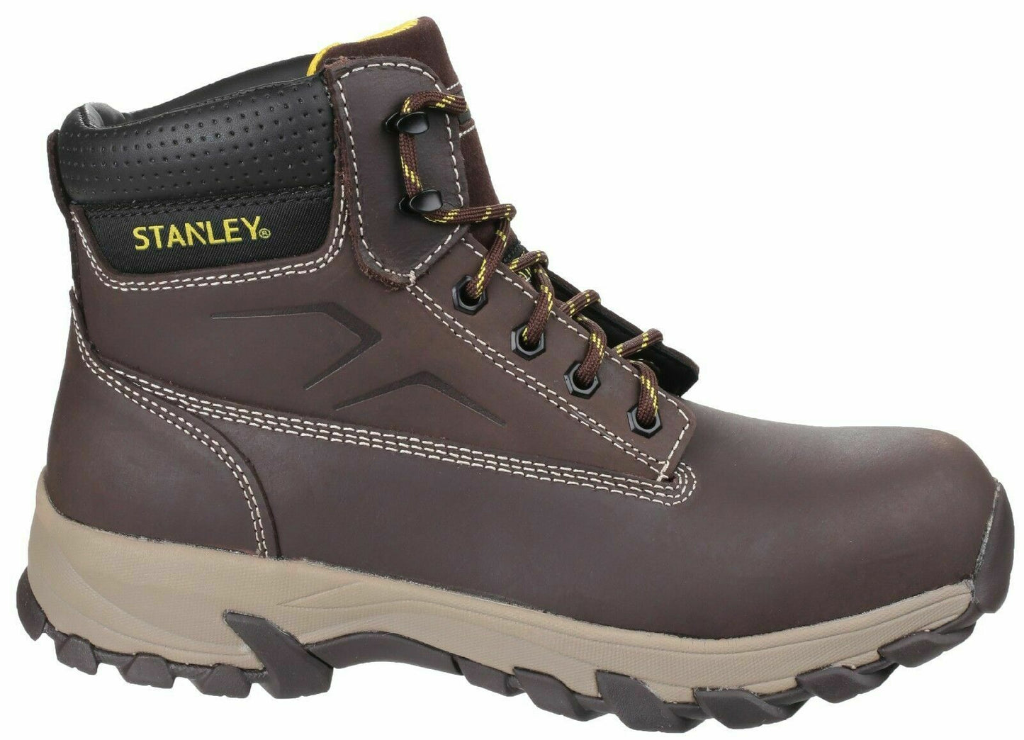 Stanley Tradesman Brown & Honey Leather Safety Work Hiking Boot Steel Toe SB-P