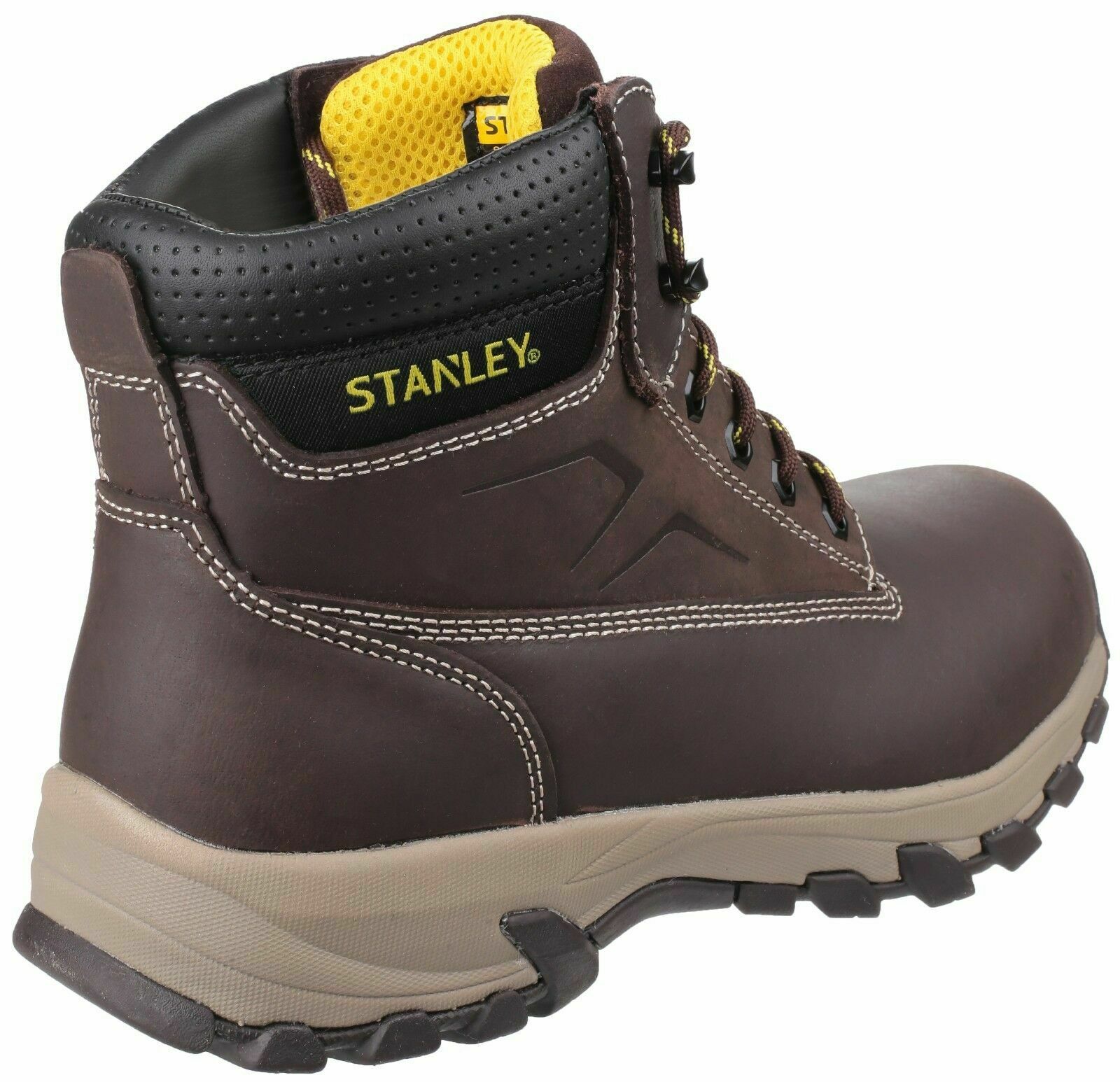 Stanley Tradesman Brown & Honey Leather Safety Work Hiking Boot Steel Toe SB-P