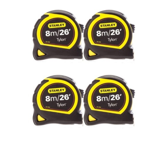 Stanley 130656 *4 PACK* 8m/26ft Tylon Tape Measure Bi-Material