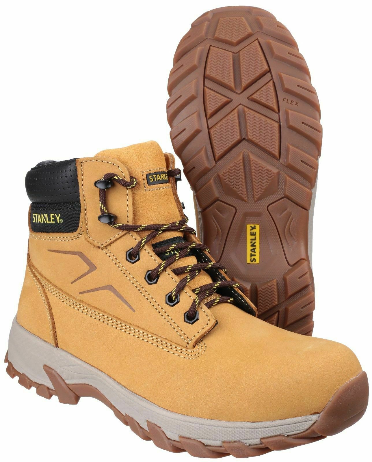 Stanley Tradesman Brown & Honey Leather Safety Work Hiking Boot Steel Toe SB-P