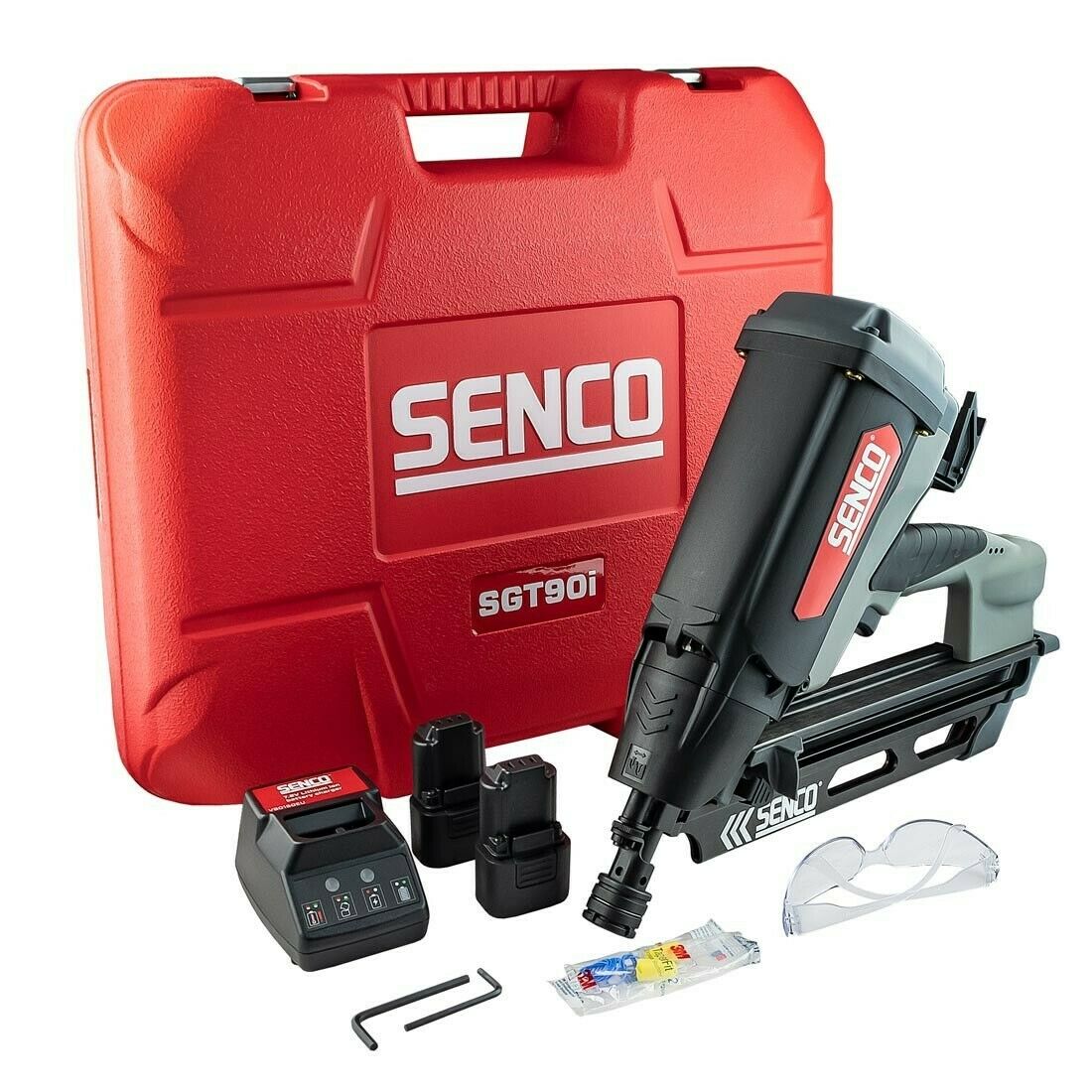 Senco SGT90i Gas Nail Gun First Fix 90mm Framing Nailer 2 x Li-ion Batteries