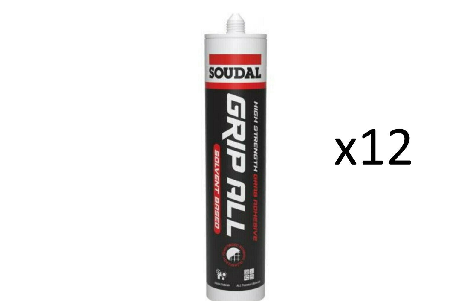 12 X Soudal Grip All Strength Panel Grab Adhesive Fibre Reinforced T-REX