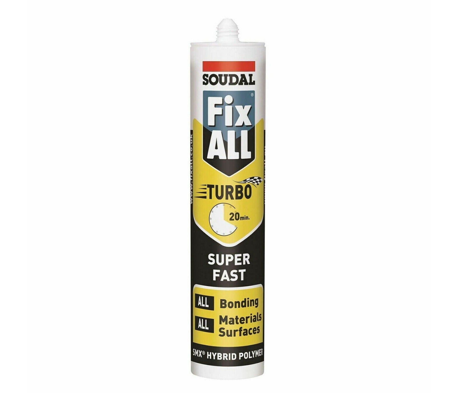 3 x Soudal Fix ALL High Tack Turbo White Black & Grey MS-Polymer Based Adhesive