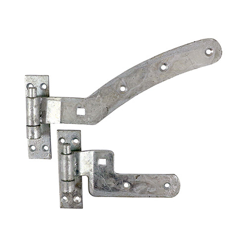 Pair of Curved Rail Hinge Set - Right Hand - Hot Dipped Galvanised