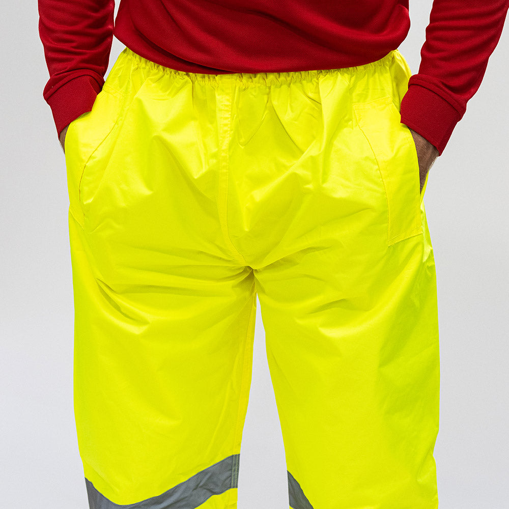 Hi-Visibility Elasticated Waist Trousers - Yellow, X Large