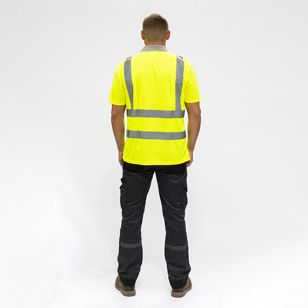 Hi-Visibility Polo Shirt - Short Sleeve - Yellow, XXX Large