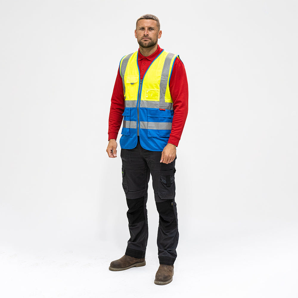 Hi-Visibility Executive Vest - Yellow & Blue, XXX Large