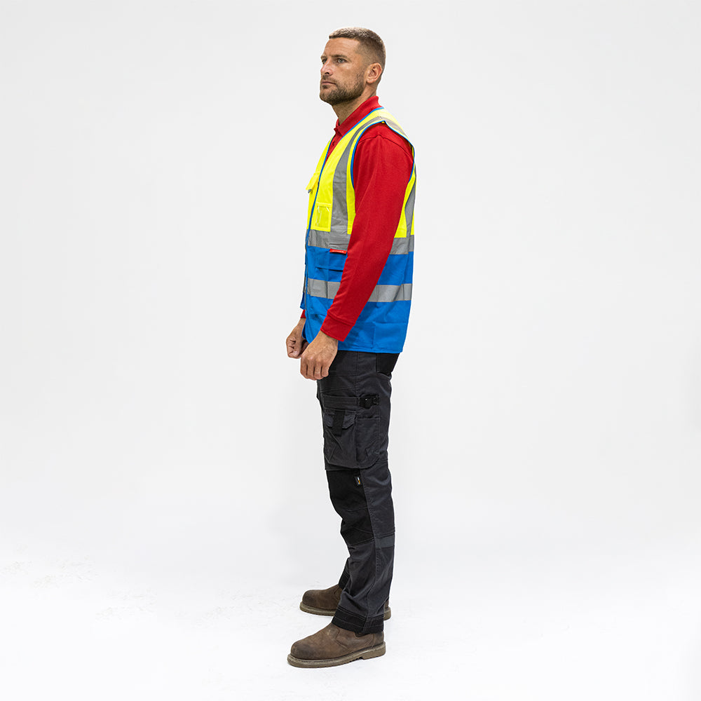 Hi-Visibility Executive Vest - Yellow & Blue, XXX Large