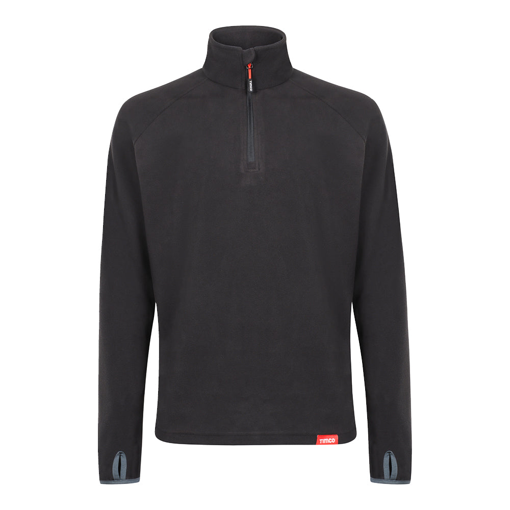 Half Zip Overhead Fleece -Black, X Large