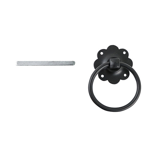 Ring Gate Latch - Plain - Black