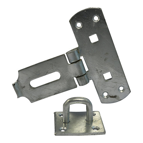Vertical Pattern Bolt On Hasp & Staple - Heavy Duty - Hot Dipped Galvanised