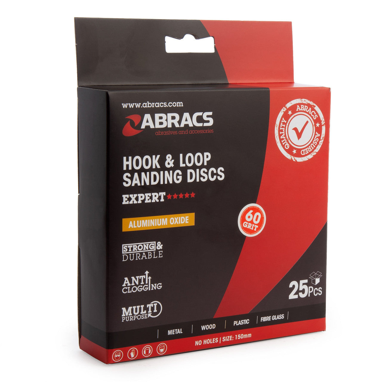 Abracs ABHL0150060 Sanding Discs 60 Grit 150mm (25 Pack)