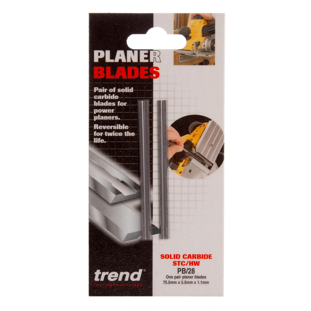 Trend PB/28 75mm Planer Blade (Pack Of 2)