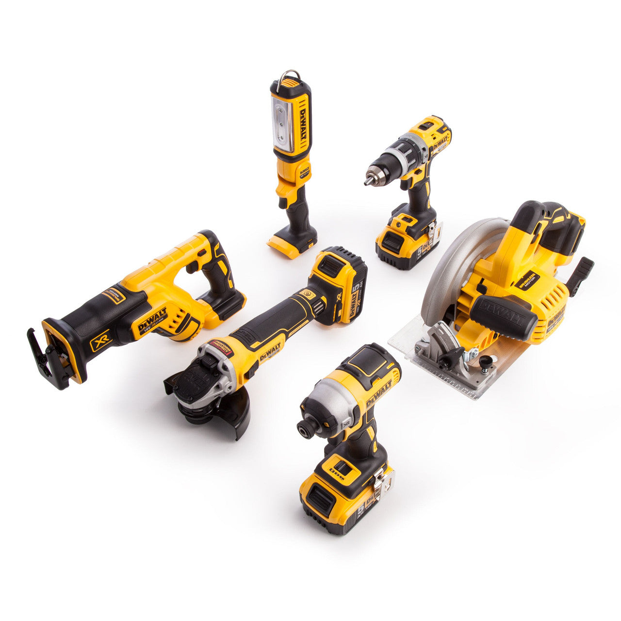 Dewalt DCK623P3 18V XR Brushless 6 Piece Kit (3 x 5.0Ah Batteries) with 2 x Toughsystem Kitboxes