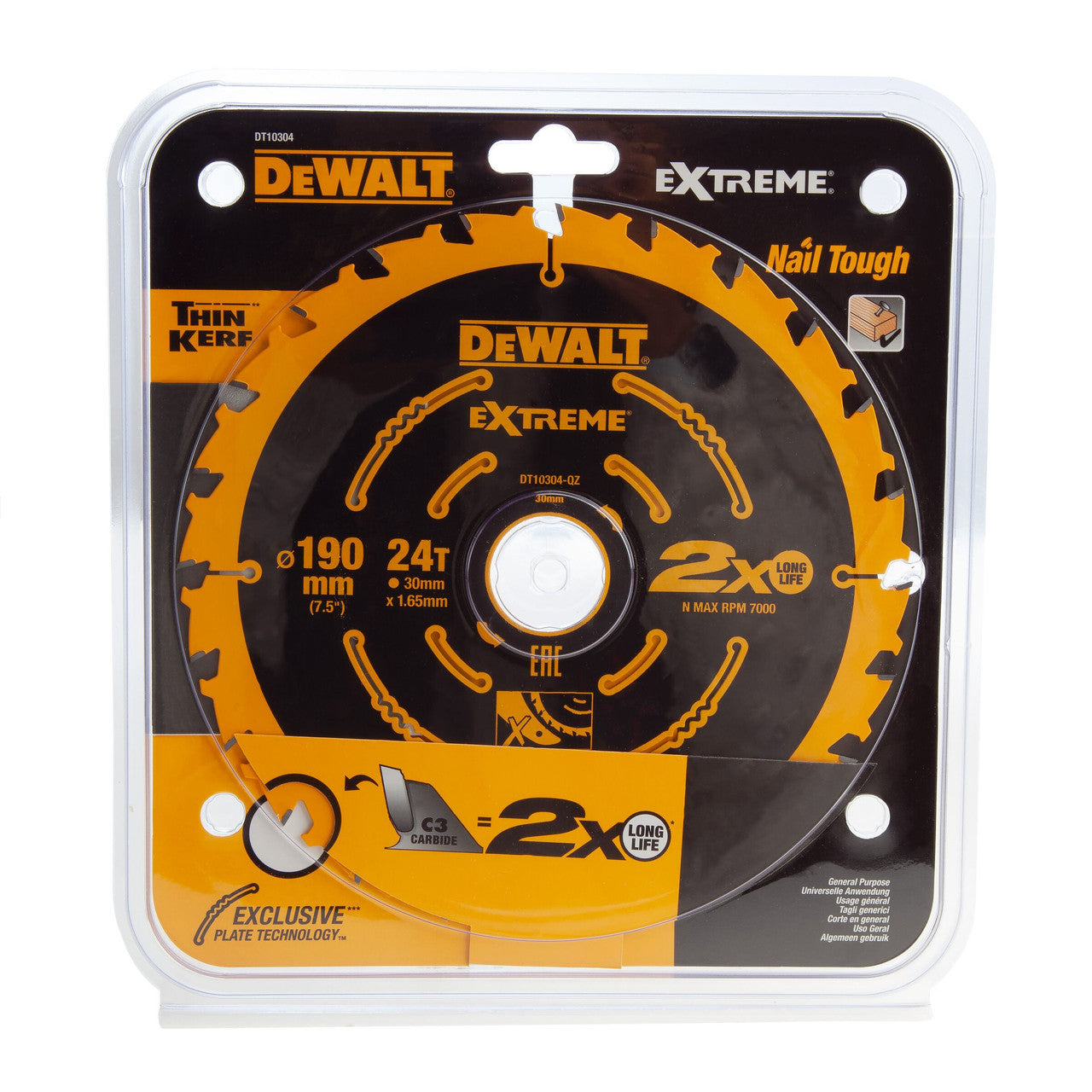 Dewalt DT10304 Extreme Framing Circular Saw Blade for Wood 190 x 30mm x 24T