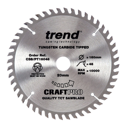 Trend CSB/PT16048 CraftPro Saw Blade 160mm x 20mm x 48T (Festool TS55)
