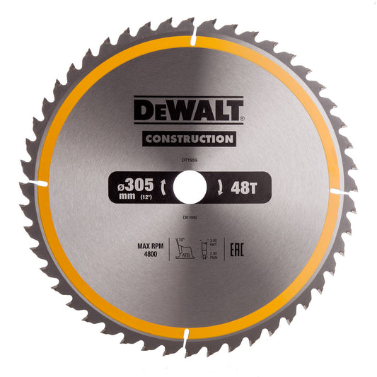 Dewalt DT1959 Construction Circular Saw Blade 305 x 30mm x 48T