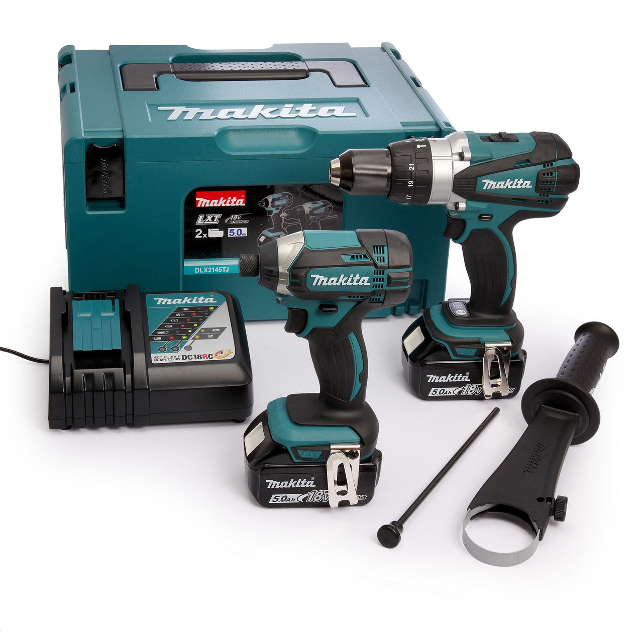 Makita DLX2145TJ 18V Combi Drill & Impact Driver Twin Pack (2 x 5.0Ah Batteries)