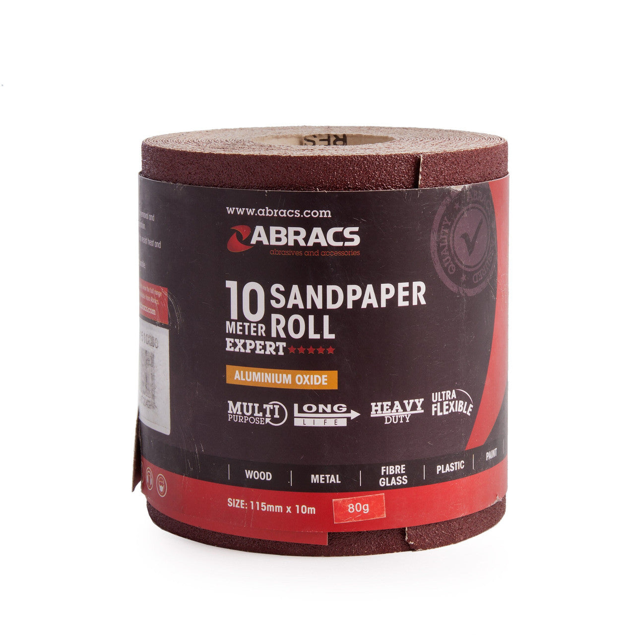 Abracs ABS11510080 Sandpaper Roll 80 Grit 115mm x 10m