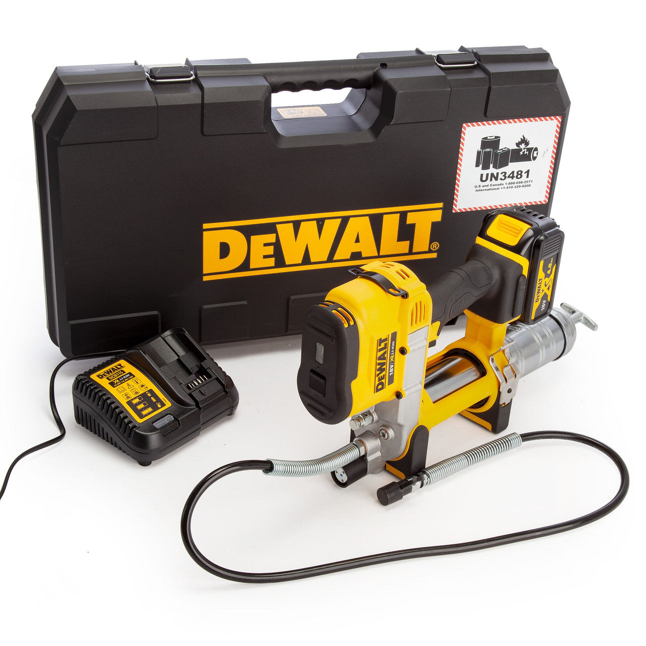 Dewalt DCGG571M1 18V XR Cordless li-ion Grease Gun (1 x 4.0Ah Battery)