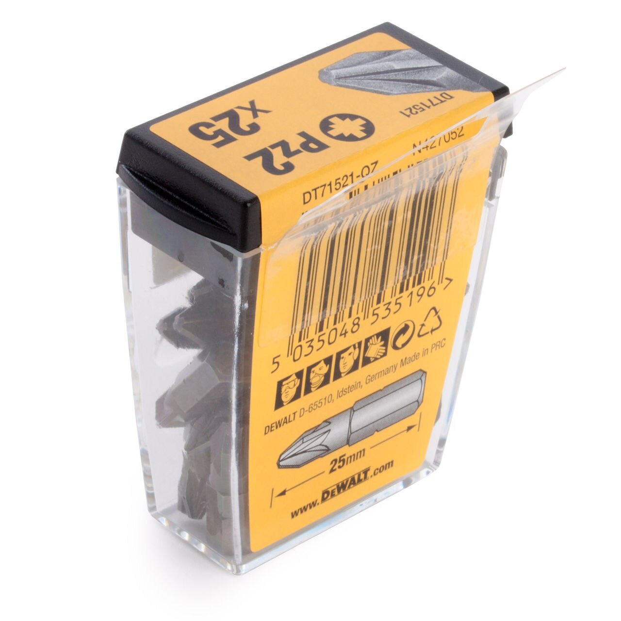 Dewalt DT71521-QZ PZ2 Screwdriving Bits In Tic Tac Box 25mm (Pack of 25)