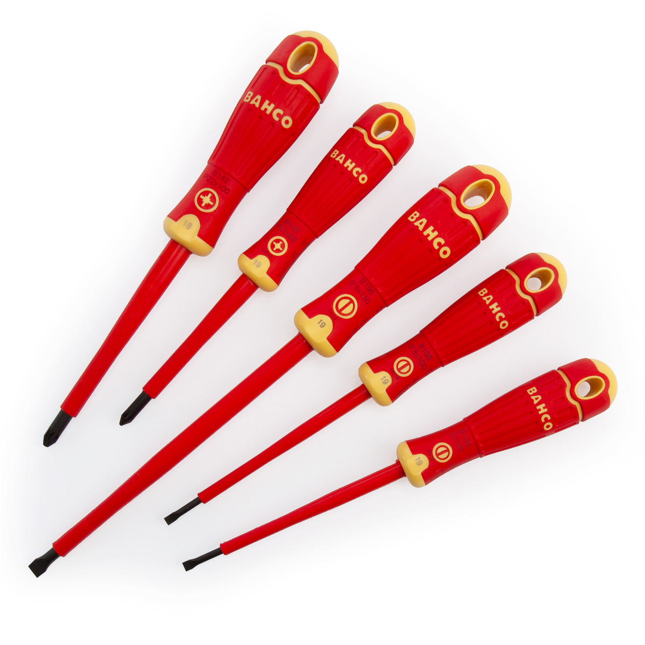 Bahco B220.015 VDE Insulated Slotted/Pozi Screwdriver Set 1000V (5 Piece)