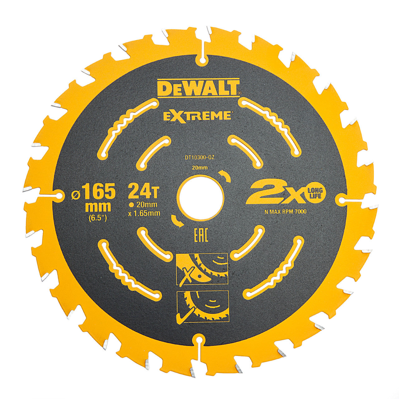 Dewalt DT10300 Extreme Framing Circular Saw Blade for Wood 165 x 20mm x 24T