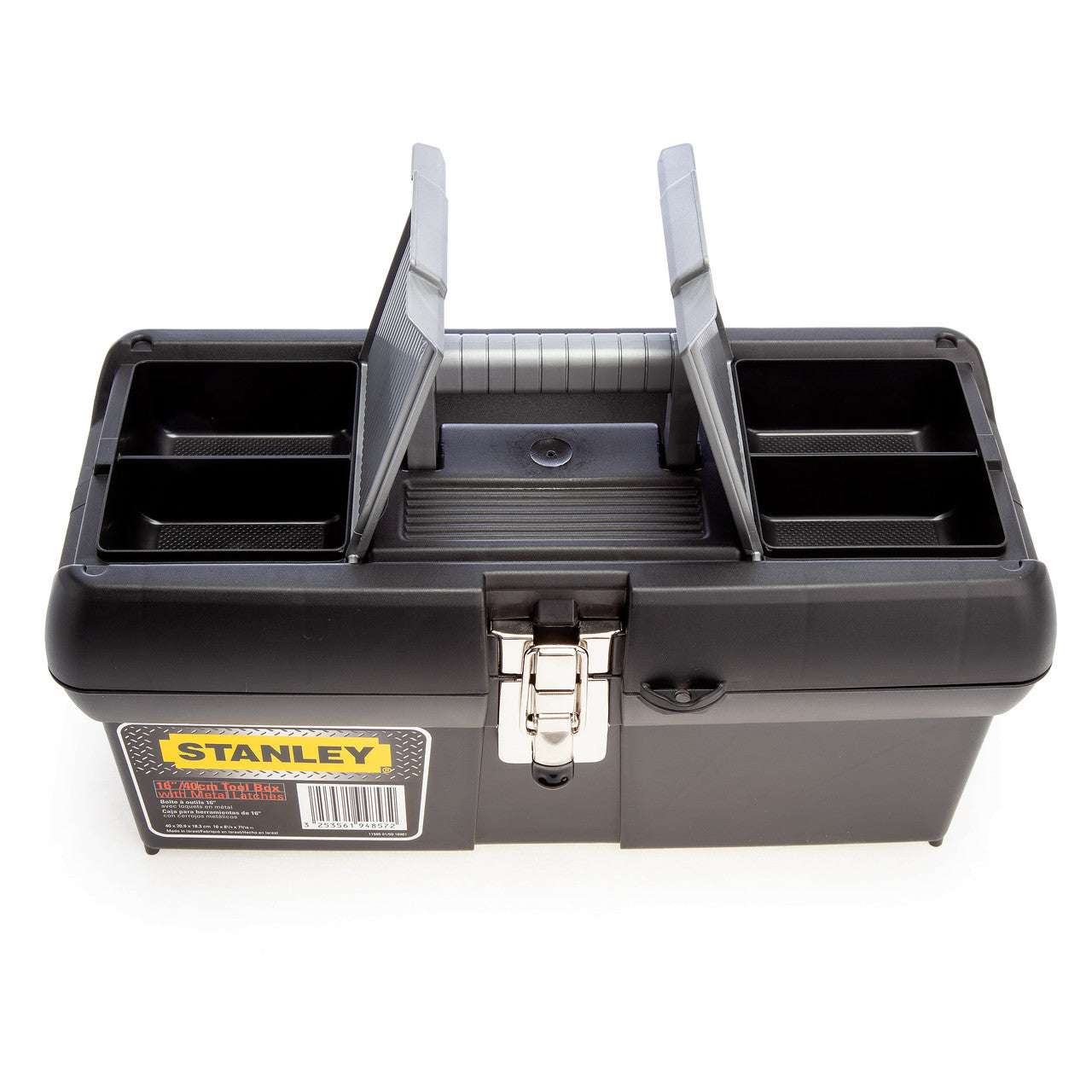 Stanley 1-94-857 Metal Latch Tool Box with Tote Tray 16 Inch / 40cm