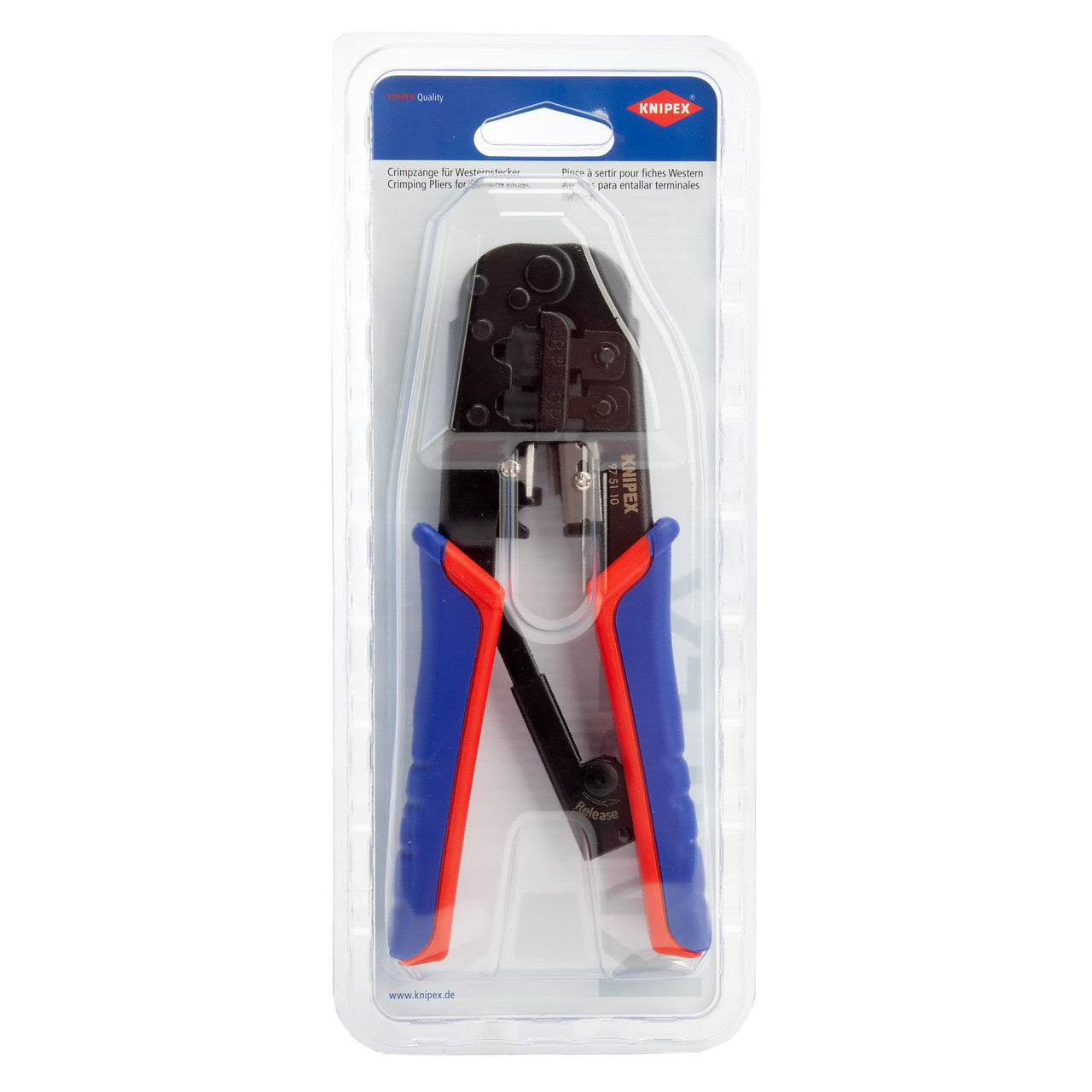 Knipex 975110SB Crimping Pliers for Western Plugs 190mm