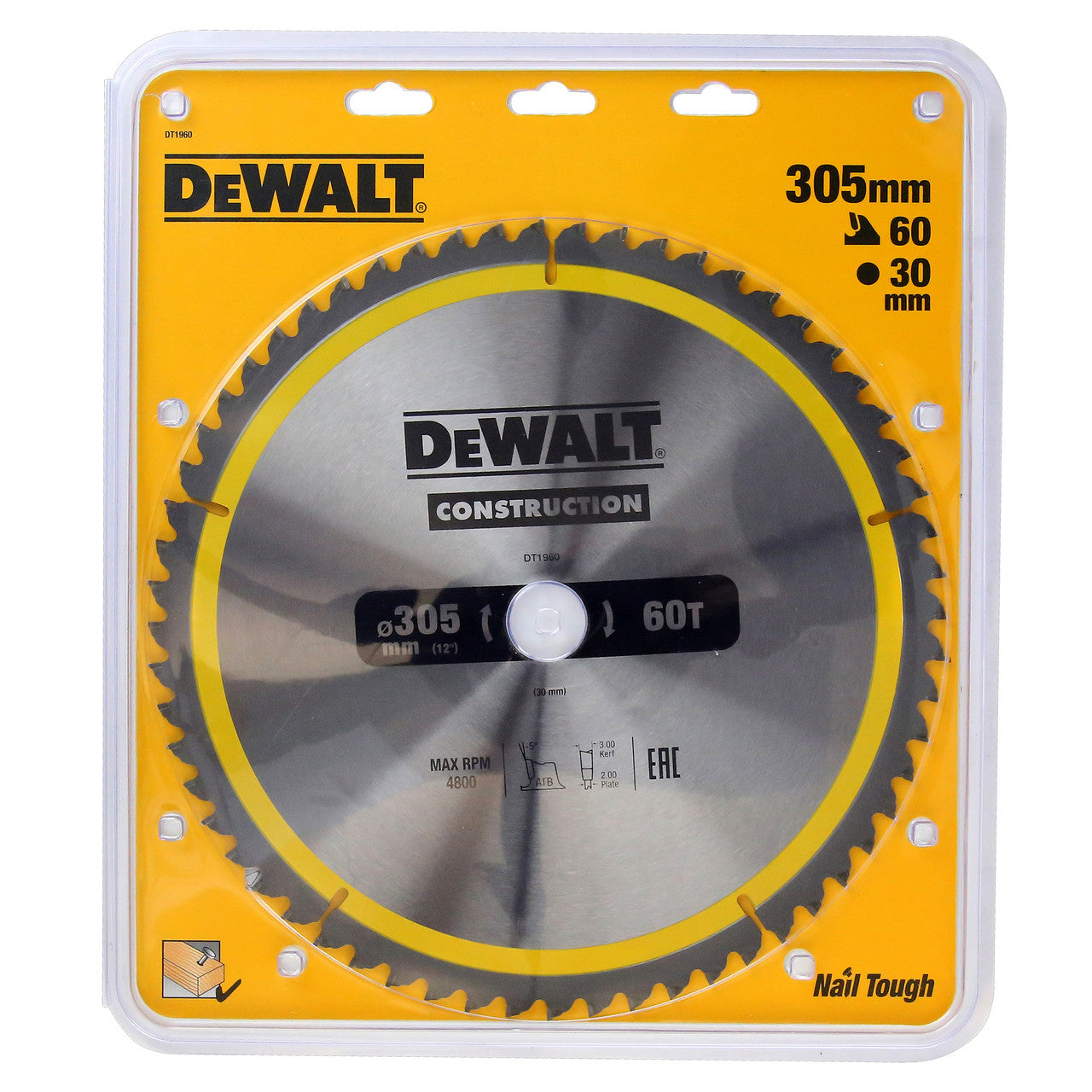 Dewalt DT1960 Construction Circular Saw Blade 305 x 30mm x 60T