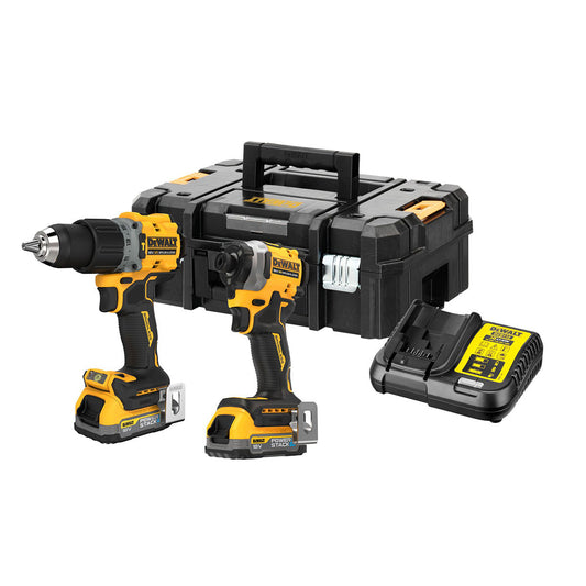 Dewalt DCK2050E2T 18V XR Combi Drill & Impact Driver Twin Pack (2 x Powerstack Batteries) in TSTAK