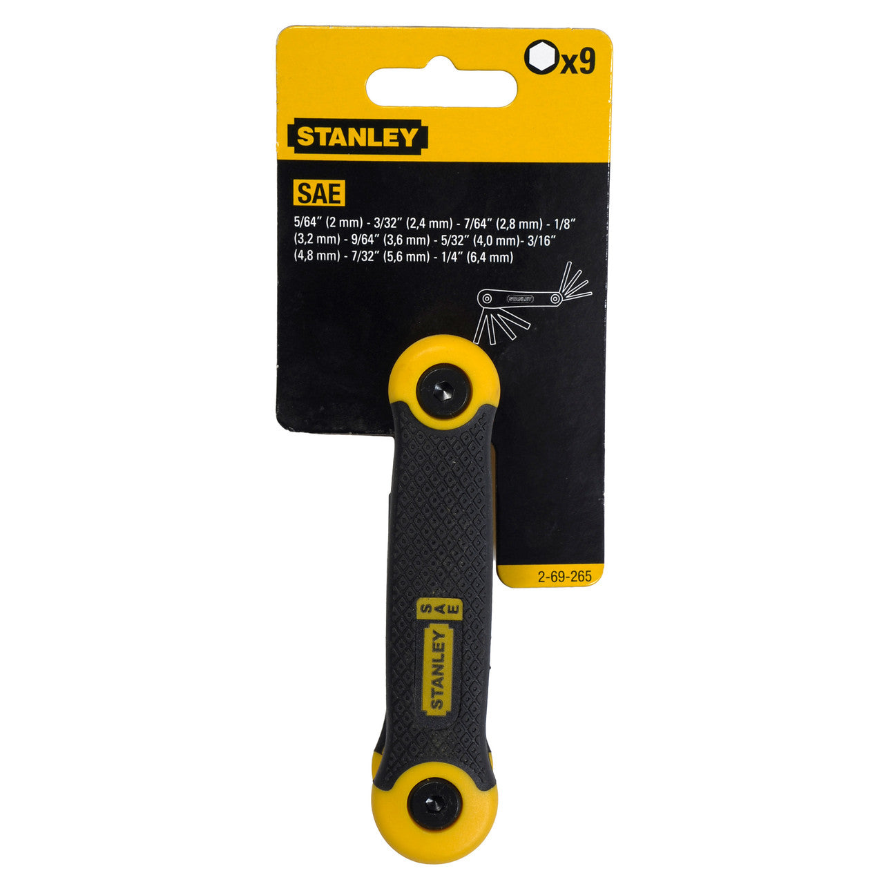 Stanley 2-69-265 Imperial Folding Hex Key Set 5/64 - 1/4in (9 Piece)