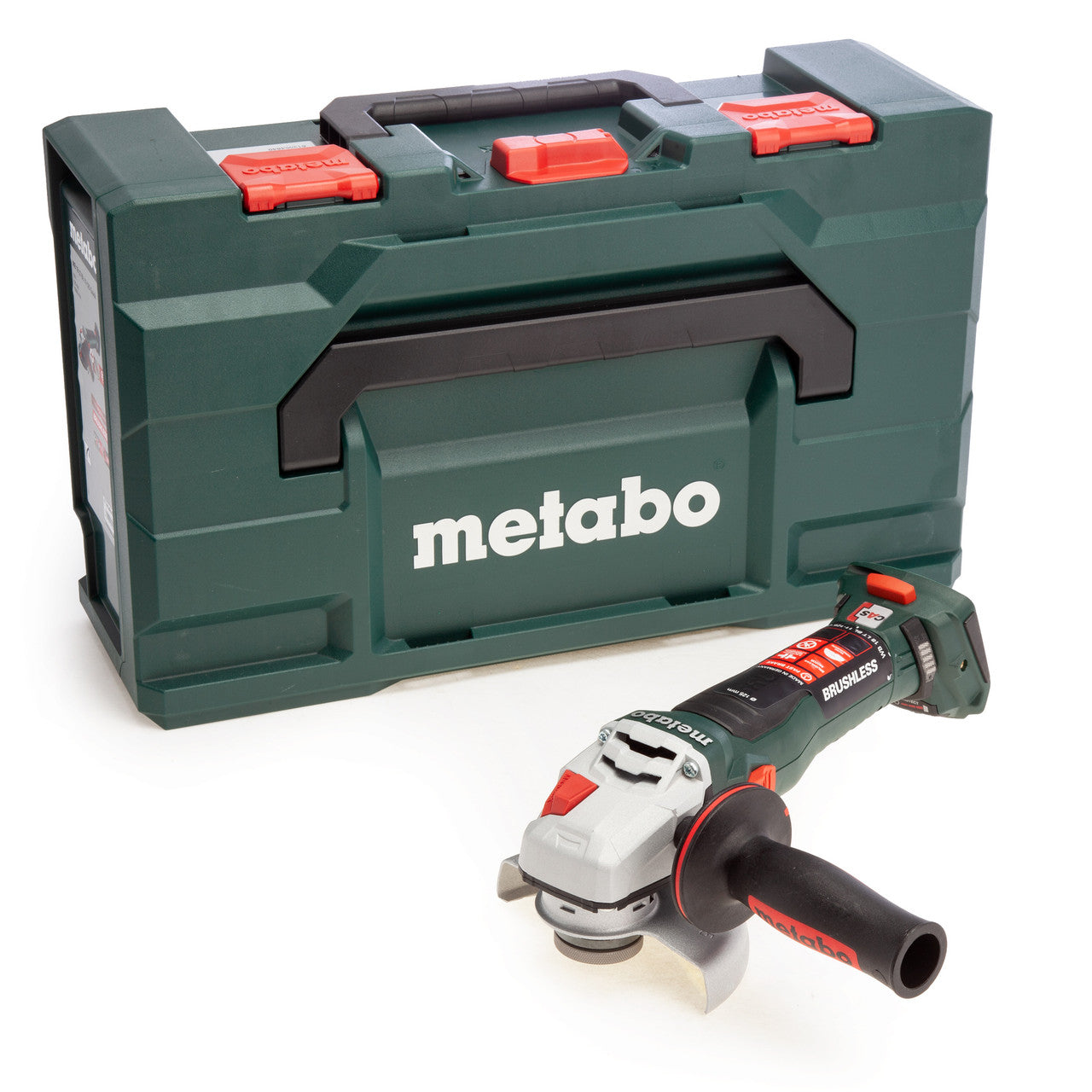 Metabo 613054840 WB 18 LT BL 11-125 Quick Angle Grinder (Body Only) in metaBOX 165 L