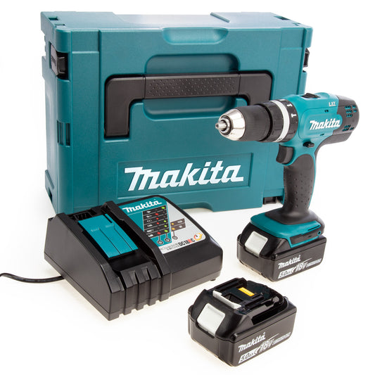 Makita DHP453RTJ 18V LXT Combi Drill (2 x 5.0Ah Batteries) in MakPac Case