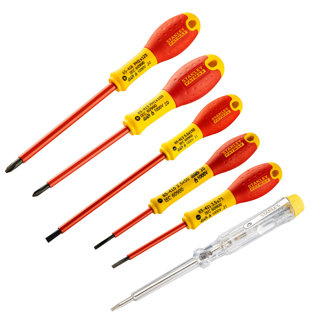 Stanley 0-65-441 FatMax VDE Insulated Slotted/Phillips Screwdriver Set (6 Piece)