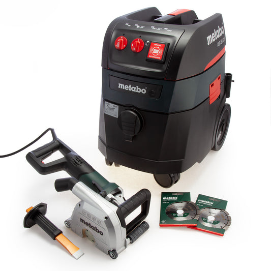 Metabo MFE 40 Wall Chaser with ASR 35 M ACP All-Purpose Vacuum Cleaner (240V)