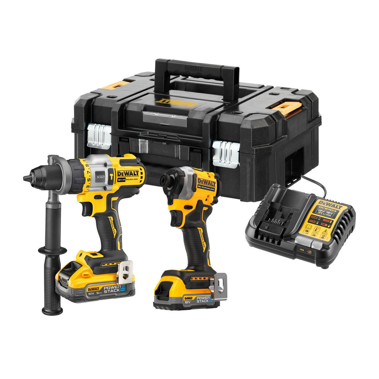 Dewalt DCK2052H1E1T 18V XR Combi Drill & Impact Driver Twin Pack (2 x Powerstack Batteries)