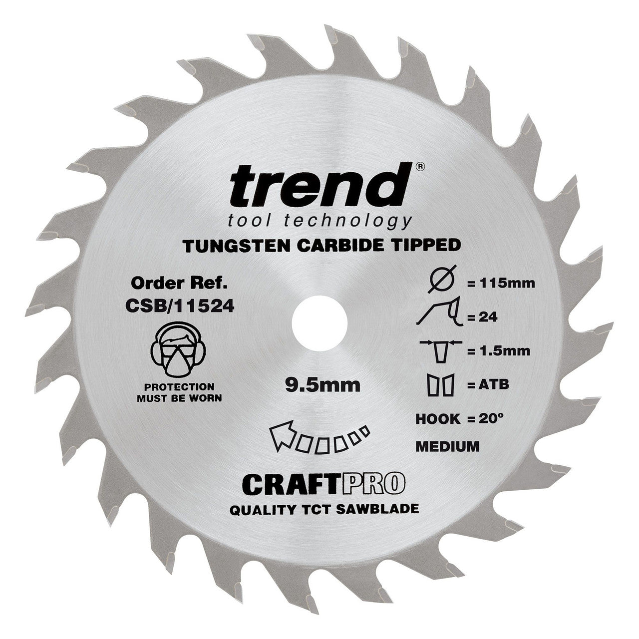 Trend CSB/11524 CraftPro Saw Blade 115mm x 9.5 x 24T