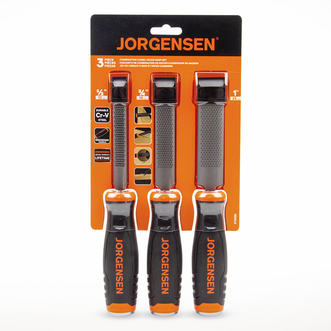 Jorgensen 70580 Combination Chisel/Wood Rasp Set (3 Piece)